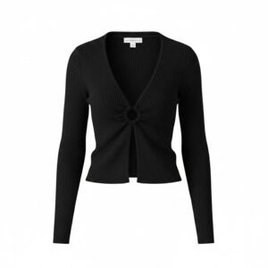 Aéropostale Ribbed Knit Long Sleeve Ring-Front Cropped Sweater